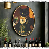 Viktorianische gotische Katze mit Absinthe EG9L De Seidenpapier