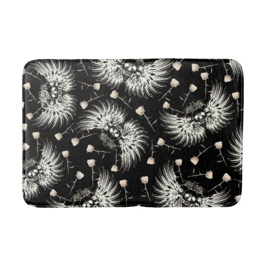 Viktorianische Gotische Romantik Schädelflügel & W Badematte (Vorderseite)