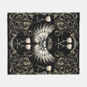 Viktorianische Gotische Romantik Schädelflügel & W Fleecedecke (Vorderseite (Horizontal))