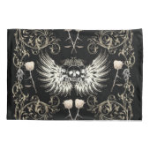 Viktorianische Gotische Romantik Schädelflügel & W Kissenbezug (Rückseite)