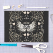 Viktorianische Gotische Romantik Schädelflügel & W Seidenpapier (Handwerk)