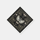 Viktorianische Gotische Romantik Schädelflügel & W Serviette (Ecke)