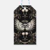 Viktorianische Gotische Romantik Skull Wings & Whi Geschenkanhänger (Vorderseite)
