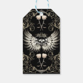 Viktorianische Gotische Romantik Skull Wings & Whi Geschenkanhänger (Rückseite)