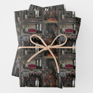 Viktorianische Gotische Spuk Dollshouse mit Dollar Geschenkpapier Set