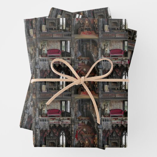 Viktorianische Gotische Spuk Dollshouse mit Dollar Geschenkpapier Set (Beispiel)