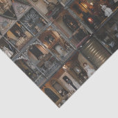 Viktorianische Gotische Spuk Dollshouse mit Dollar Seidenpapier (Detail)