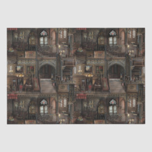 Viktorianische Gotische Spuk Dollshouse mit Dollar Seidenpapier