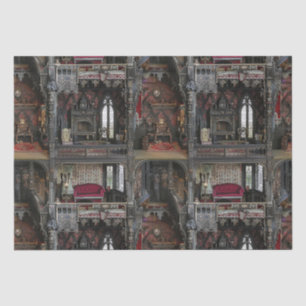 Viktorianische Gotische Spuk Dollshouse mit Dollar Seidenpapier