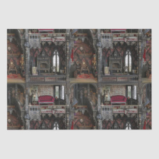 Viktorianische Gotische Spuk Dollshouse mit Dollar Seidenpapier