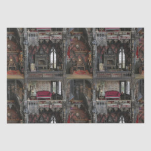 Viktorianische Gotische Spuk Dollshouse mit Dollar Seidenpapier