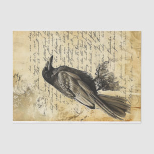 Viktorianische gotische Vintage Schrift Raven Deco Seidenpapier