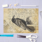 Viktorianische gotische Vintage Schrift Raven Deco Seidenpapier (Handwerk)