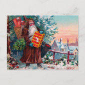 Viktorianische Grumpy Santa Postcard Postkarte (Vorderseite)