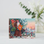Viktorianische Grumpy Santa Postcard Postkarte (Stehend Vorderseite)