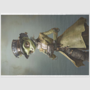 Viktorianische grüne Cricket-Dekoupage Seidenpapier