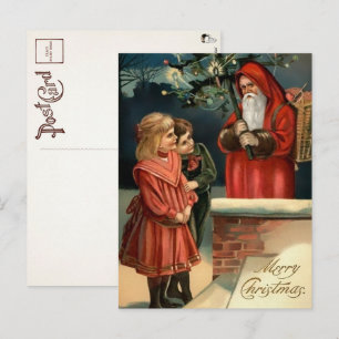 Viktorianische Gruselige Weihnachtsmann-Postkarte Postkarte
