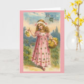 Viktorianische Grußkarte Karte (Gelbe Blume)