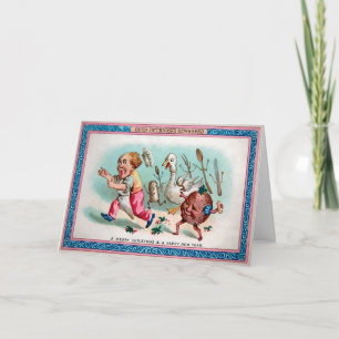 Viktorianische gute Absicht Weihnachtskarte Feiertagskarte