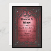 Viktorianische Halloween-Fantasie Save The Date (Vorne/Hinten)