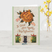 Viktorianische Halloween-Gruß-Karte Karte (Gelbe Blume)