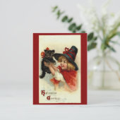 Viktorianische Halloween-Grüße Postkarte (Stehend Vorderseite)