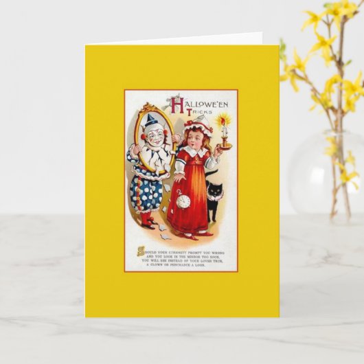 Viktorianische Halloween-Grußkarte Karte (Gelbe Blume)