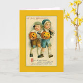 Viktorianische Halloween-Grußkarte Karte (Gelbe Blume)