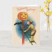 Viktorianische Halloween-Grußkarte Karte (Gelbe Blume)