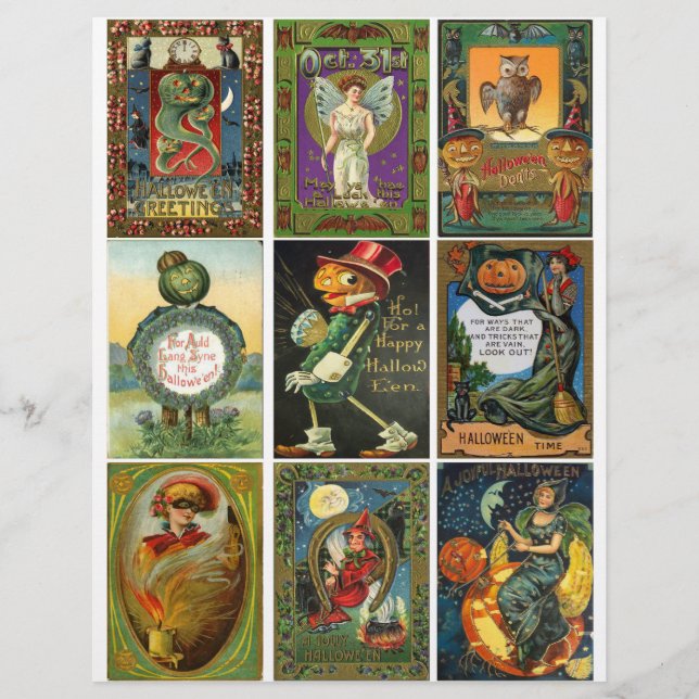 Viktorianische Halloween-Handelskarte (Vorderseite)