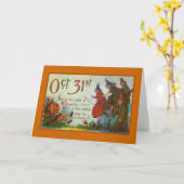 Viktorianische Halloween-Hexe-Gruß-Karte Karte (Gelbe Blume)