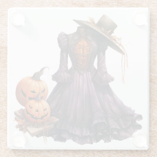 VIKTORIANISCHE HALLOWEEN KLEIDUNG GLASUNTERSETZER (Rückseite)