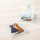 VIKTORIANISCHE HALLOWEEN KLEIDUNG GLASUNTERSETZER (Schrägansicht)