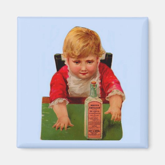 Viktorianische Handelskarte: Scott's Emulsion Cast Magnet (Vorne)