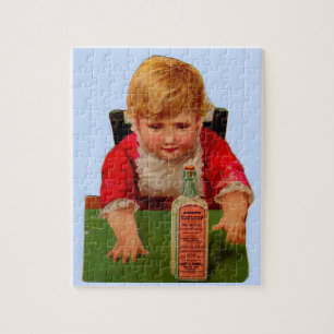 Viktorianische Handelskarte: Scott's Emulsion Cast Puzzle