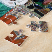 Viktorianische Haus-Party-Frauen-Mann-Musikmalerei Puzzle (Seite)