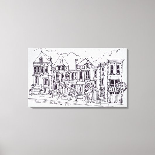 Viktorianische Häuser | San Francisco, Kalifornien Leinwanddruck (Vorderseite)