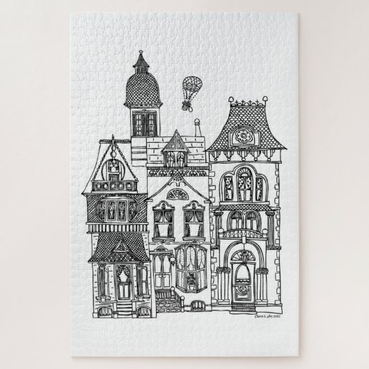 Viktorianische Häuserreihe Paint a Puzzle (Vertikal)