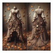 Viktorianische Herbstlaub Modedesign Fotodruck (Vorne)