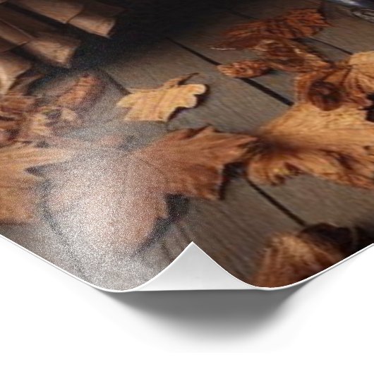 Viktorianische Herbstlaub Modedesign Fotodruck (Ecke)