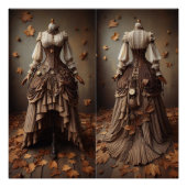 Viktorianische Herbstlaub Modedesign Poster (Vorderseite)