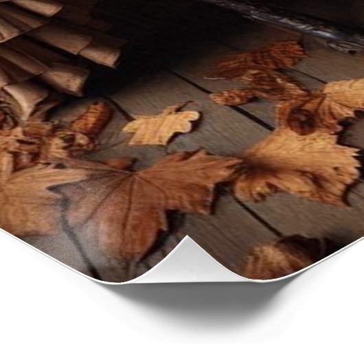 Viktorianische Herbstlaub Modedesign Poster (Ecke)