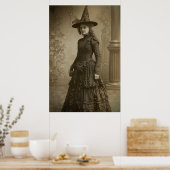 Viktorianische Hexe Sepia Portrait Stil 2 Poster (Küche)
