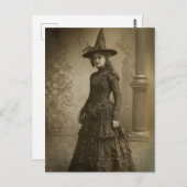 Viktorianische Hexe Sepia Portrait Stil 2 Postkarte (Vorne/Hinten)