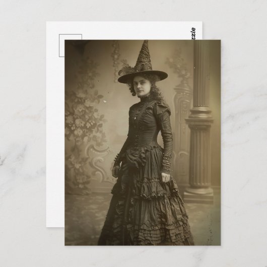 Viktorianische Hexe Sepia Portrait Stil 2 Postkarte (Vorne/Hinten)