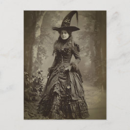 Viktorianische Hexe Sepia Portrait Stil 3 Postkarte