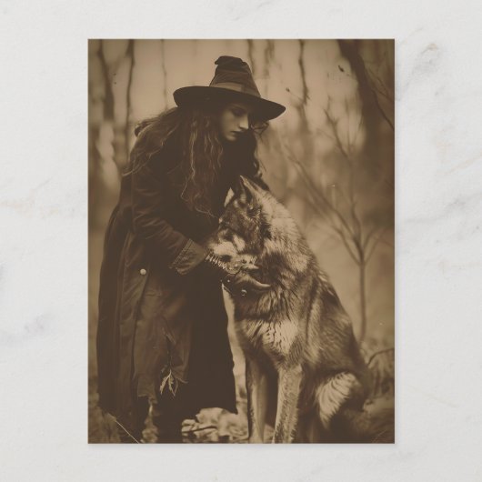 Viktorianische Hexe Sepia Portrait Stil 4 Postkarte (Vorderseite)