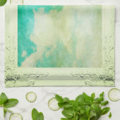 Viktorianische Himmelswolke, aquamarin Geschirrtuch (Gefaltet)