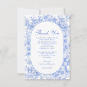 Viktorianische Hochzeit Blumengestein Blau Dankeskarte (Vorderseite)