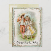 Viktorianische Hochzeit Datum speichern Ankündigungspostkarte (Vorne/Hinten)